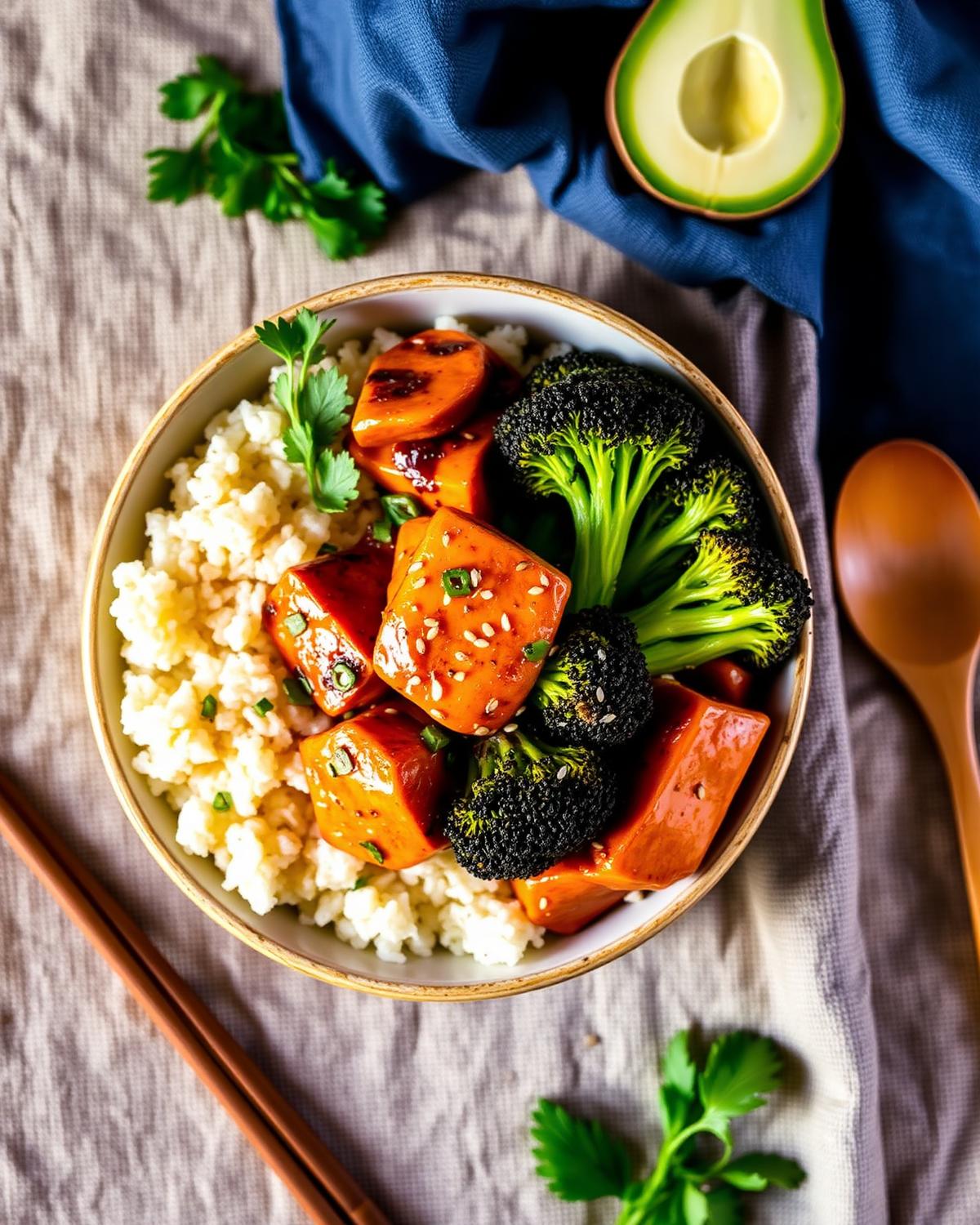 Chili Garlic Chicken Bowls web story cover